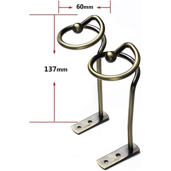 Curtain Holdbacks Bronze Set of 2 Window Decorative Hook Draperies Metal Holders - Picture 4 of 7